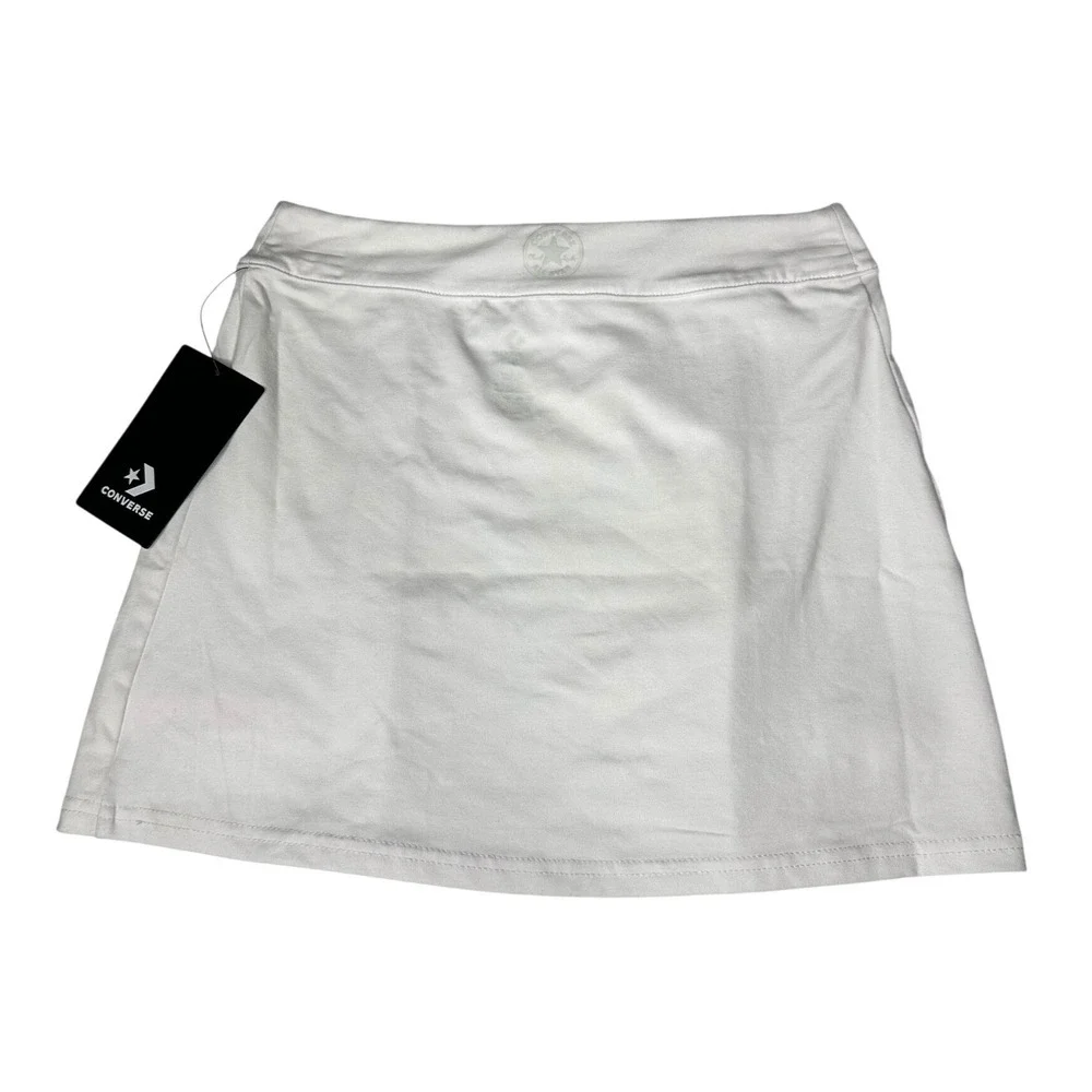 Converse Girls Athletic Club Skort White Pleated Skirt Size S 8-10 NWT